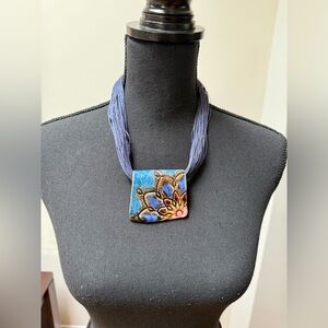Artisan handmade ceramic necklace !